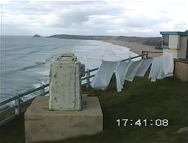 Perranporth youth hostel is located on the cliffs overlooking Perranporth Beach